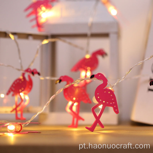 lâmpada flamingo string coração decoração fresca ferro forjado